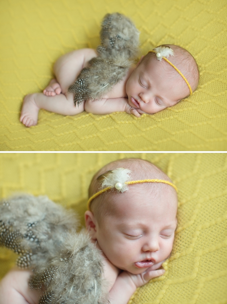 newborn photos with yellow