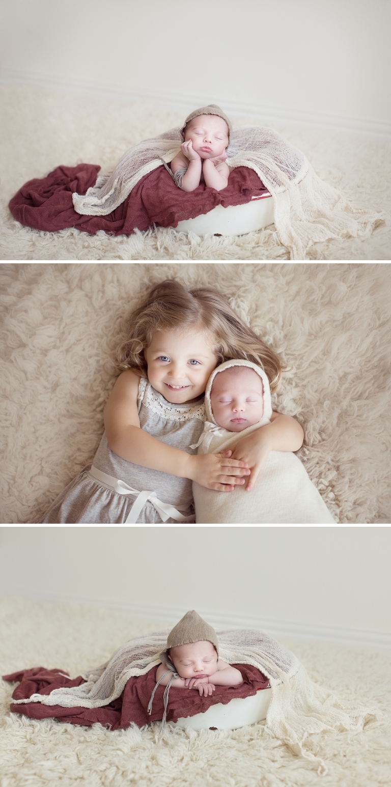 newborn photos with float rugs and props